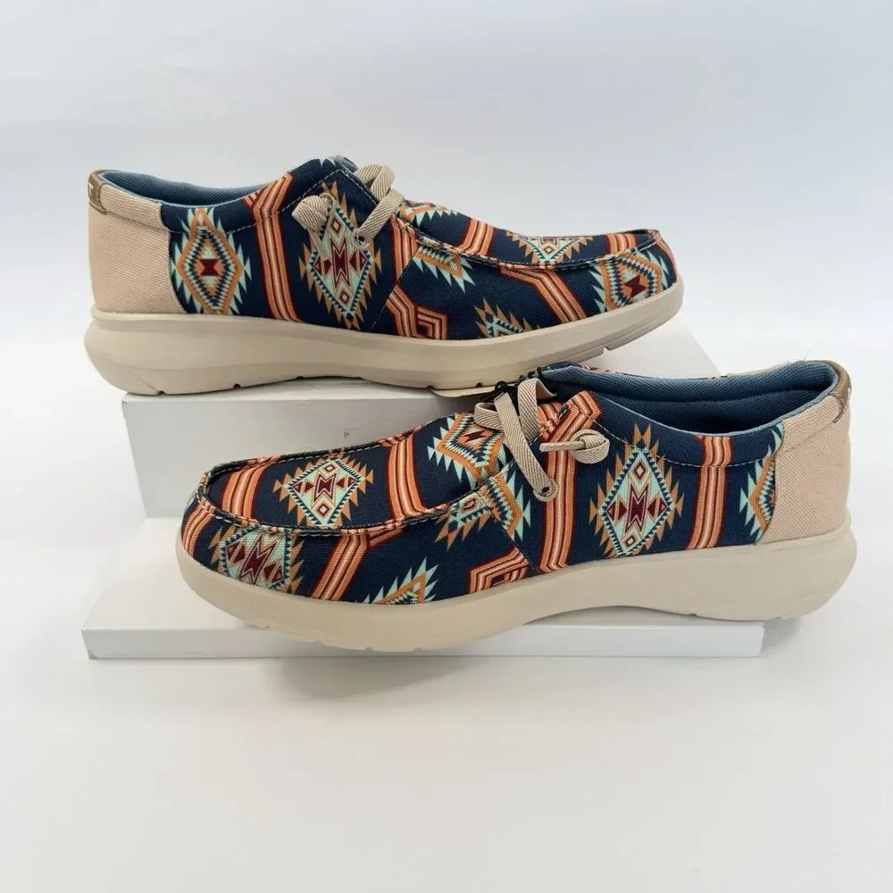 Ariat Hilo Navy Cave Creek Mens Slip-On Casual Shoes Southwest Size 10.5 NEW